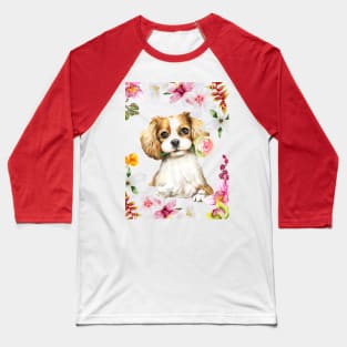 Cavalier King Charles Spaniel brings a rose Baseball T-Shirt